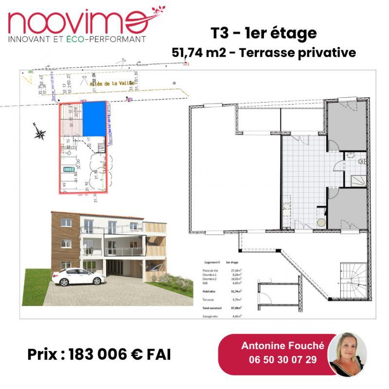 Appartement - 51 m² - 3 pièces