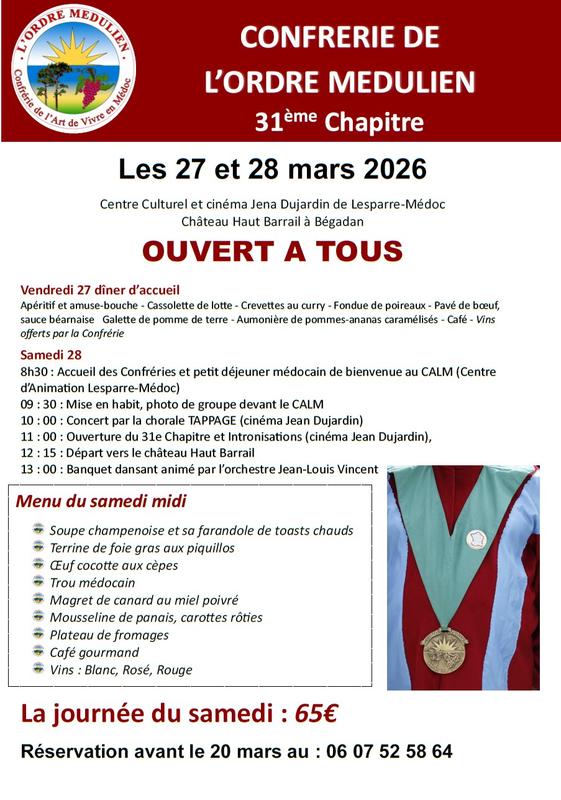 31ème chapitre de la Confrérie de l’Ordre Médulien