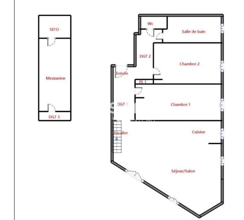 Appartement - 85 m² - 3 pièces