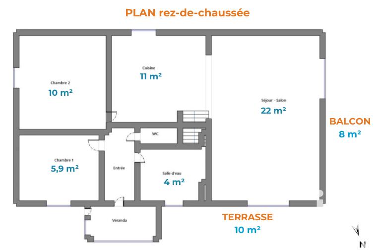 Maison - 118 m² - 3 pièces