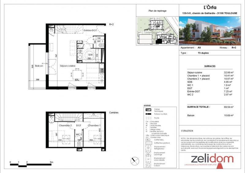 Appartement - 43 à 70 m² - 3 pièces