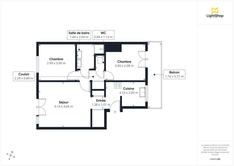 Appartement - 49 m² - 3 pièces