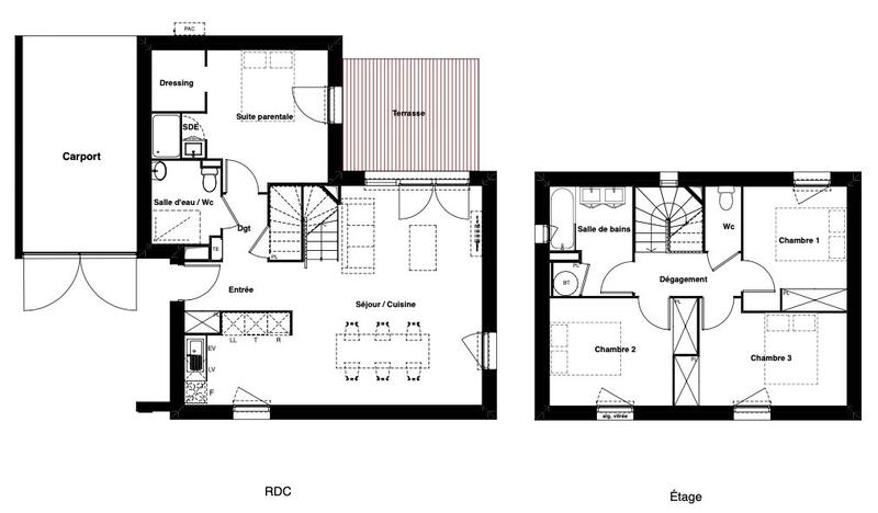Maison contemporaine - 103 m² - 5 pièces