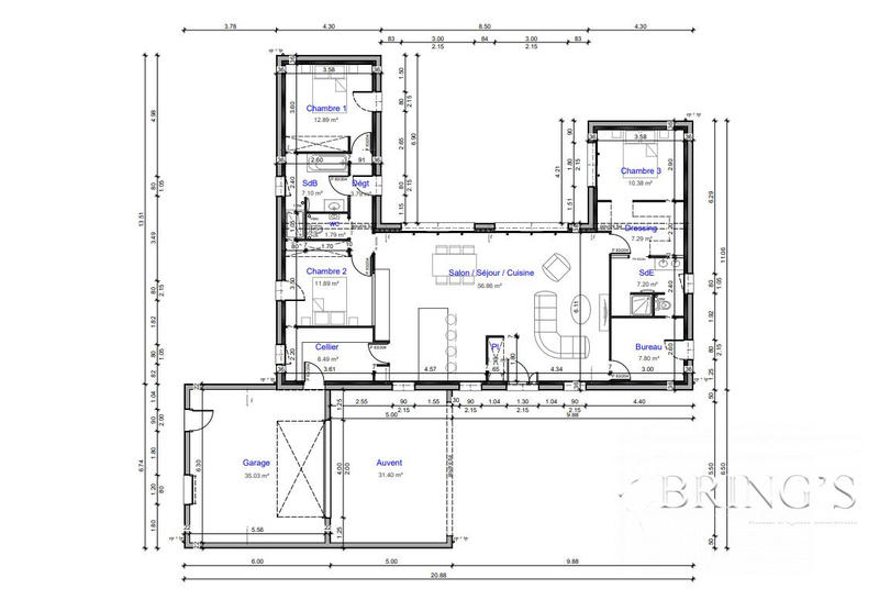 Maison - 135 m² - 6 pièces