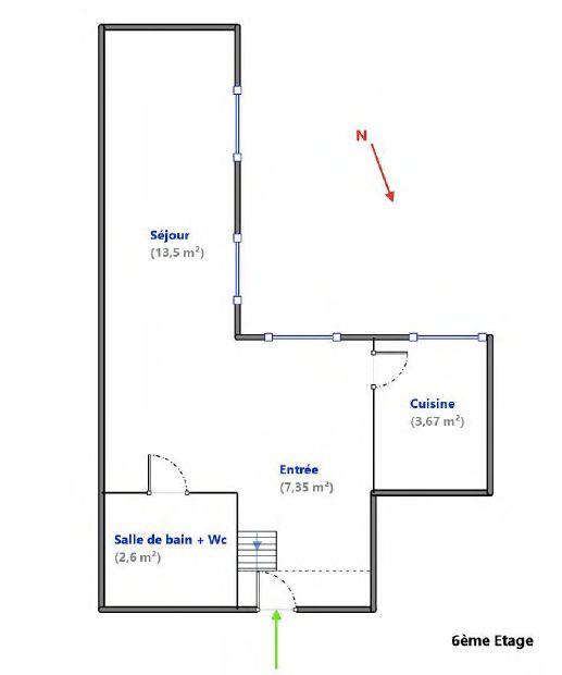 Appartement - 35 m² - 2 pièces