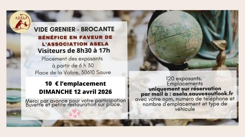 Brocante - vide grenier au profit de l’association asela