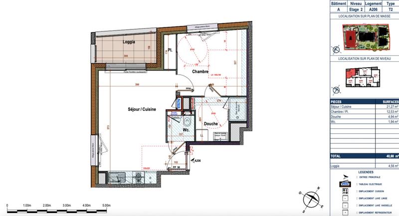 Appartement - 40 m² - 2 pièces