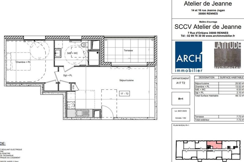 Appartement - 48 m² - 2 pièces