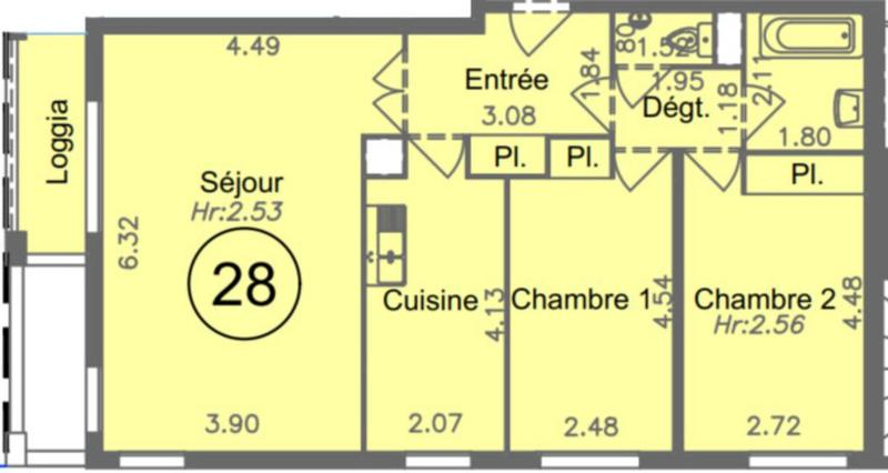 Appartement - 71 m² - 3 pièces