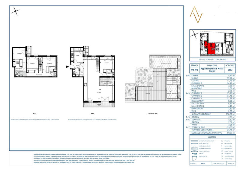 Appartement - 258 m² - 5 pièces