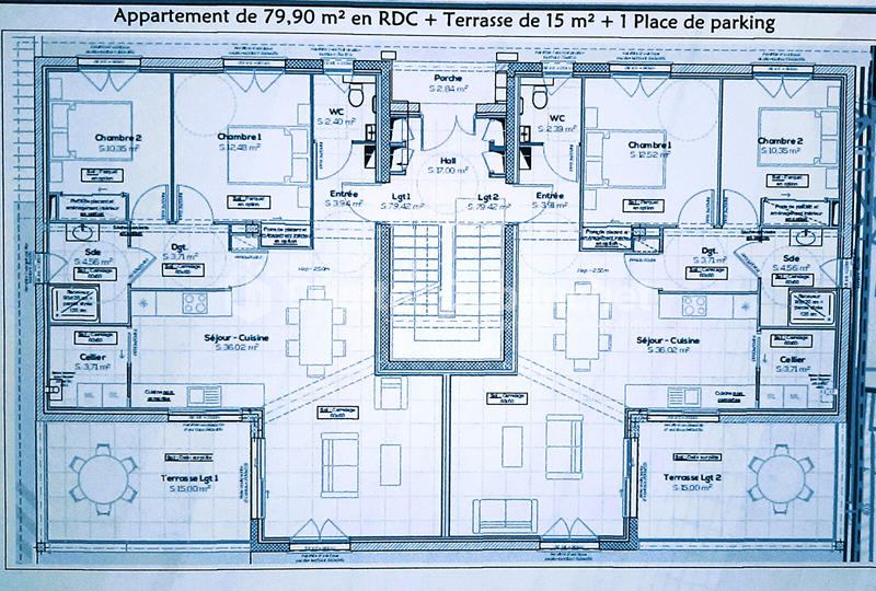 Appartement - 80 m² - 3 pièces