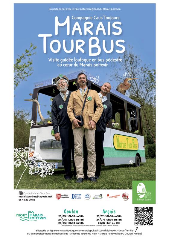 "Marais Tour Bus" visite décalée en bus pédestre à Arçais