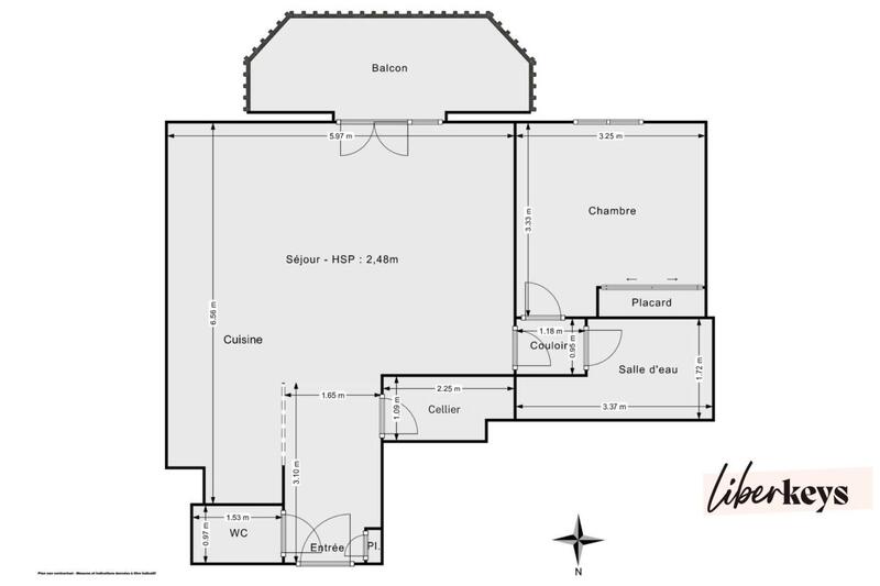Appartement - 56 m² - 2 pièces
