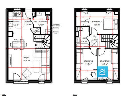 Maison - 86 m² - 4 pièces