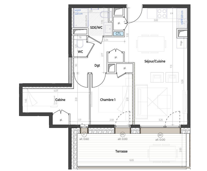 Appartement - 51 m² - 2 pièces