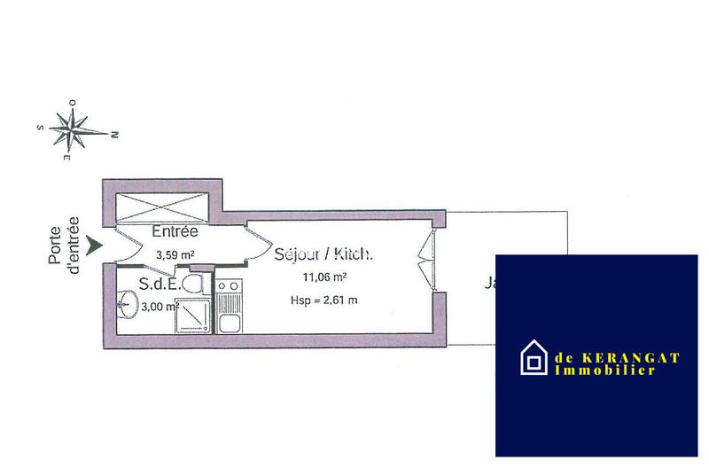 Appartement - 18 m² - 1 pièce