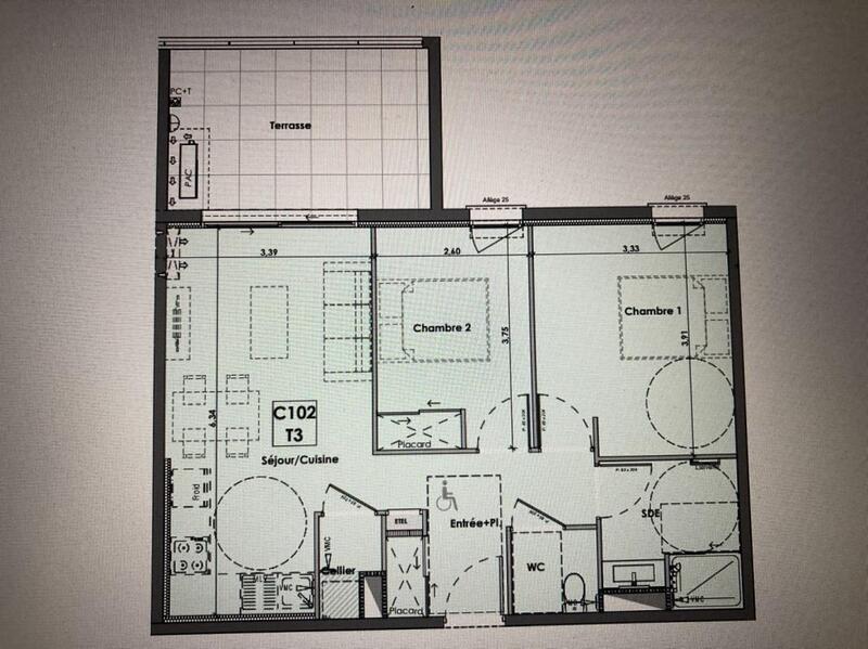 Appartement - 58 m² - 3 pièces