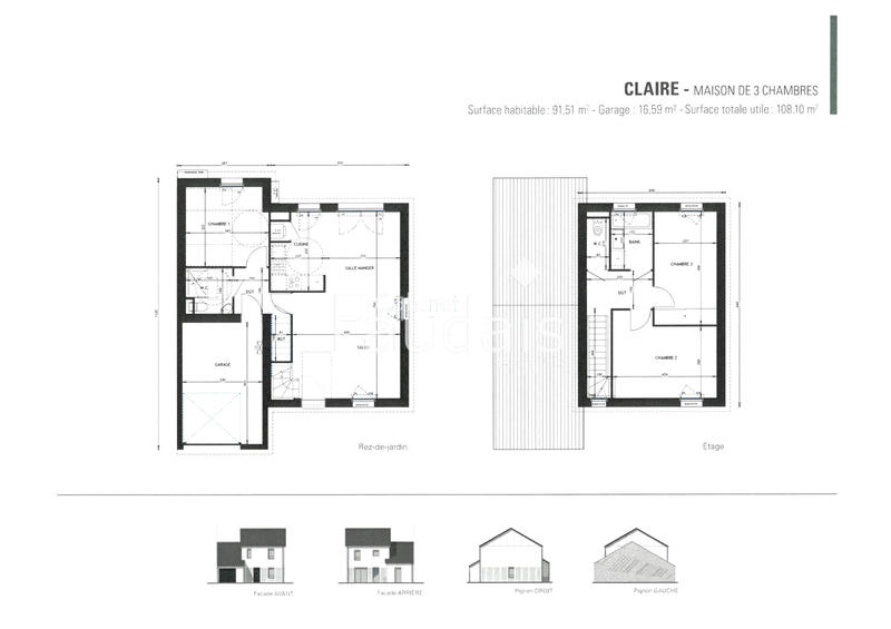 Maison - 92 m² - 4 pièces