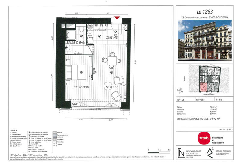 Studio - 39 m² - 1 pièce