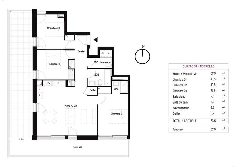 Appartement - 84 m² - 4 pièces
