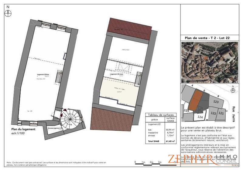 Duplex - 62 m² - 3 pièces