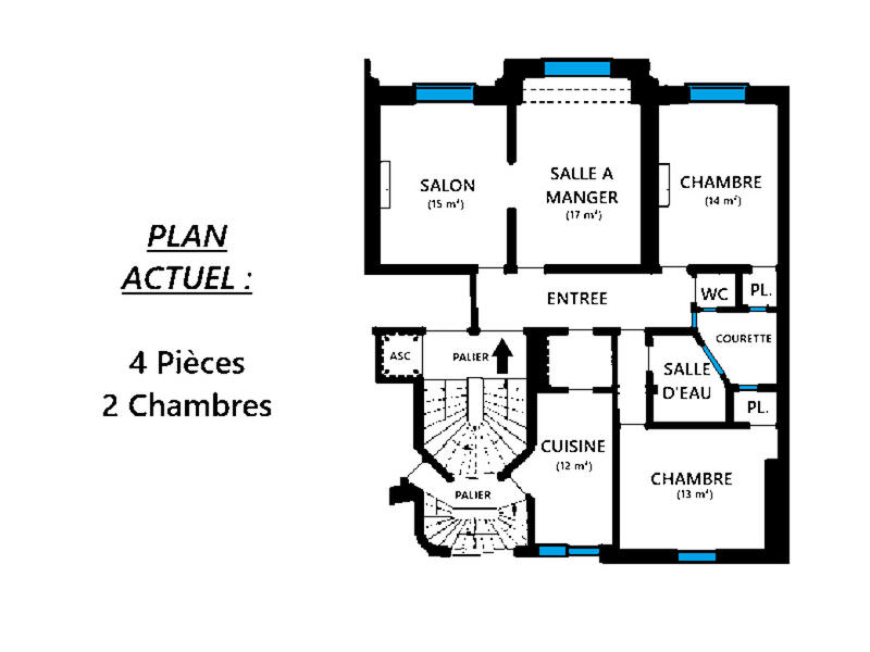 Appartement - 90 m² - 4 pièces