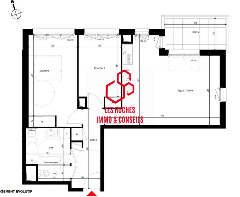 Appartement - 65 m² - 3 pièces